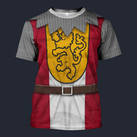 Modetrail British 14th Century English Knights T-shirt Costume, British Costume S-5XL US Size, Gift For Him