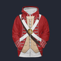 Modetrail British 33rd regiment of Foot Zip Hoodie Costume, British Costume S-5XL US Size, Gift For Him