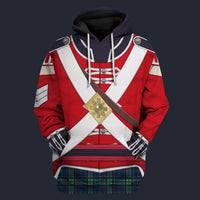Modetrail British 42nd Foot Royal Highland Private Hoodie Costume, British Costume S-5XL US Size, Gift For Him