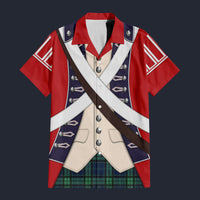 Modetrail British 42nd Highland Infantry-1776-1783 Hawaiian Shirt Costume, British Costume S-5XL US Size, Unisex Button Down Shirt