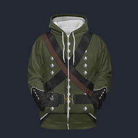Modetrail British 95th (Rifle) Regiment- Rifleman 1806 – 1815 Fleece Zip Hoodie Costume, British Costume S-5XL US Size, Gift For Him