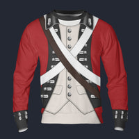 Modetrail British Army Red Coat Long Sleeves Costume, British Costume S-5XL US Size, Gift For Him