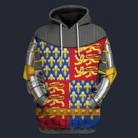 Modetrail British Edward III Tracksuit Costume Hoodie Sweatshirt T-Shirt Sweatpants, British Costume S-5XL US Size