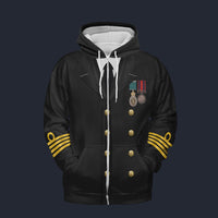 Modetrail British Edward John Smith Titanic Fleece Zip Hoodie Costume, British Costume S-5XL US Size, Gift For Him