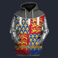 Modetrail British Edward The Black Prince Tracksuit Costume Hoodie Sweatshirt T-Shirt Sweatpants, British Costume S-5XL US Size