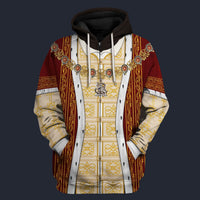 Modetrail British Edward VI Fleece Zip Hoodie Costume, British Costume S-5XL US Size, Gift For Him