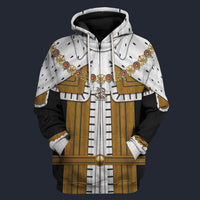 Modetrail British George II Zip Hoodie Costume, British Costume S-5XL US Size, Gift For Him