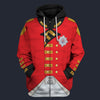 Modetrail British George III Fleece Zip Hoodie Costume, British Costume S-5XL US Size, Gift For Him