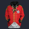 Modetrail British George III Hoodie Costume, British Costume S-5XL US Size, Gift For Him