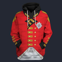 Modetrail British George III Hoodie Costume, British Costume S-5XL US Size, Gift For Him