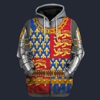 Modetrail British Henry IV Fleece Zip Hoodie Costume, British Costume S-5XL US Size, Gift For Him