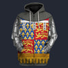 Modetrail British John of Gaunt Fleece Zip Hoodie Costume, British Costume S-5XL US Size, Gift For Him
