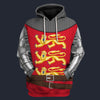 Modetrail British King Richard Lionheart Tracksuit Costume Hoodie Sweatshirt T-Shirt Sweatpants, British Costume S-5XL US Size
