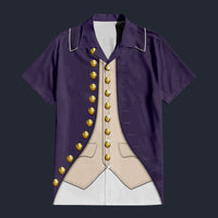 Modetrail British Midshipman-1806 Hawaiian Shirt Costume, British Costume S-5XL US Size, Unisex Button Down Shirt