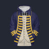 Modetrail British Navy Admiral Collingwood Fleece Zip Hoodie Costume, British Costume S-5XL US Size, Gift For Him