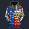 Modetrail British Richard II Zip Hoodie Costume, British Costume S-5XL US Size, Gift For Him