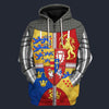 Modetrail British Royal Arms of Scotland Fleece Zip Hoodie Costume, British Costume S-5XL US Size, Gift For Him