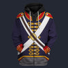 Modetrail British Royal Foot Artillery Gunner 1806-1815 Fleece Zip Hoodie Costume, British Costume S-5XL US Size, Gift For Him