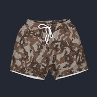 Modetrail Brown Camouflage Outfit Beach Short, Military Costume S-5XL US Size