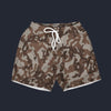 Modetrail Brown Camouflage Outfit Hawaiian Shirt And Shorts, Military Costume S-5XL US Size