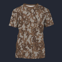Modetrail Brown Camouflage Tracksuit Costume Hoodie Sweatshirt T-Shirt Sweatpants, Military Costume S-5XL US Size
