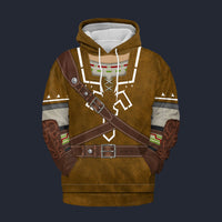 Modetrail Brown Link Attire Zelda Hylian Shield Fleece Hoodie Costume, The Legend of Zelda Costume S-5XL US Size, Gift For Him