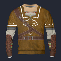 Modetrail Brown Link Attire Zelda Hylian Shield Long Sleeves Costume, The Legend of Zelda Costume S-5XL US Size, Gift For Him