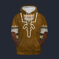 Modetrail Brown Link Attire Zelda Plain Version Version Hoodie Costume, The Legend of Zelda Costume S-5XL US Size, Gift For Him