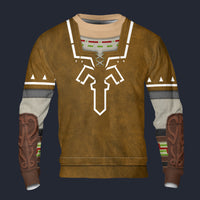Modetrail Brown Link Attire Zelda Plain Version Version Sweatshirt Costume, The Legend of Zelda Costume S-5XL US Size, Gift For Him