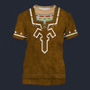 Modetrail Brown Link Attire Zelda Plain Version Version T-shirt Costume, The Legend of Zelda Costume S-5XL US Size, Gift For Him