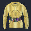 Modetrail Star Wars C-3PO Tracksuit Costume Hoodie Sweatshirt T-Shirt Sweatpants, S-5XL US Size