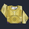 Modetrail Star Wars C-3PO Tracksuit Costume Hoodie Sweatshirt T-Shirt Sweatpants, S-5XL US Size