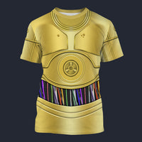 Modetrail Star Wars C-3PO Tracksuit Costume Hoodie Sweatshirt T-Shirt Sweatpants, S-5XL US Size