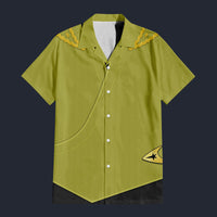 Modetrail Captain Kirk Green Wrap Season One Hawaiian Shirt Costume, S-5XL US Size, Unisex Button Down Shirt