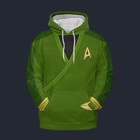 Modetrail Captain Pike Green Tracksuit Costume Hoodie Sweatshirt T-Shirt Sweatpants, Star Trek Costume S-5XL US Size