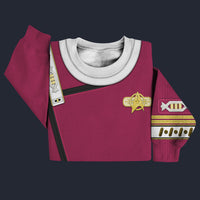 Modetrail Captain Spock Purple Sweater Costume, Star Trek Costume S-5XL US Size, Gift For Him