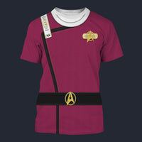 Modetrail Captain Spock Purple T-shirt Costume, Star Trek Costume S-5XL US Size, Gift For Him