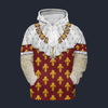 Modetrail France Charles X of France Coronation Robes Red Fleece Hoodie Costume, France Costume S-5XL US Size, Gift For Him