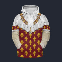 Modetrail France Charles X of France Coronation Robes Red Tracksuit Costume Hoodie Sweatshirt T-Shirt Sweatpants, France Costume S-5XL US Size