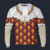 Modetrail France Charles X of France Coronation Robes Red Long Sleeves Costume, France Costume S-5XL US Size, Gift For Him
