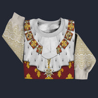 Modetrail France Charles X of France Coronation Robes Red Sweater Costume, France Costume S-5XL US Size, Gift For Him