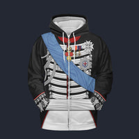 Modetrail France Charles X of France Lawrence Fleece Zip Hoodie Costume, France Costume S-5XL US Size, Gift For Him