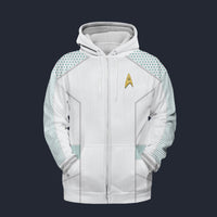 Modetrail Christine Chapel Fleece Zip Hoodie Costume, Star Trek Costume S-5XL US Size, Gift For Him