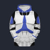 Modetrail Star Wars Clone 501 Damage Armor Tracksuit Costume Hoodie Sweatshirt T-Shirt Sweatpants, S-5XL US Size