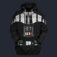 Modetrail Darth Vader Black Fleece Zip Hoodie Costume, Star Wars Costume S-5XL US Size, Gift For Him