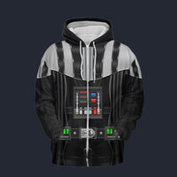 Darth Vader Fleece Zip Hoodie Costume, S-5XL US Size, Gift For Him