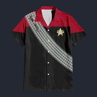 Modetrail Deep Space Nine Worf Red Hawaiian Shirt Costume, Star Trek Costume S-5XL US Size, Unisex Button Down Shirt
