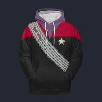 Modetrail Deep Space Nine Worf Red Hoodie Costume, Star Trek Costume S-5XL US Size, Gift For Him