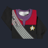 Modetrail Deep Space Nine Worf Red Sweater Costume, Star Trek Costume S-5XL US Size, Gift For Him