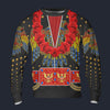 Modetrail Elvis Aloha Eagle Black and Red Hawaiian Flower Necklace Long Sleeves Costume, Elvis Presley Costume S-5XL US Size, Gift For Him
